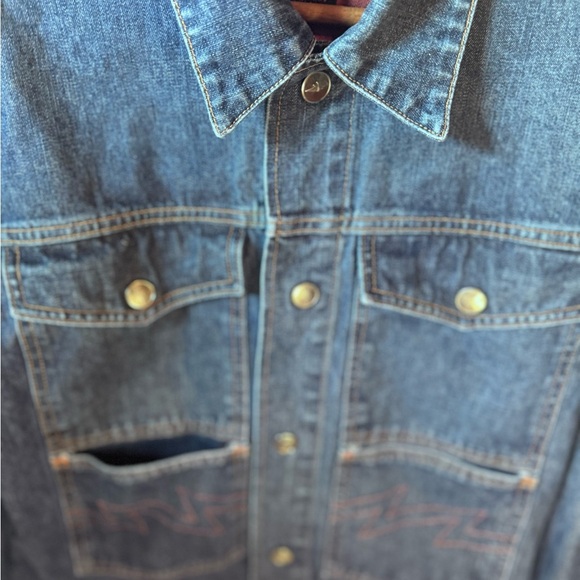 Wild and Leathal Trash W&LT Denim Jacket with Orange Trim Size Large - Picture 7 of 15